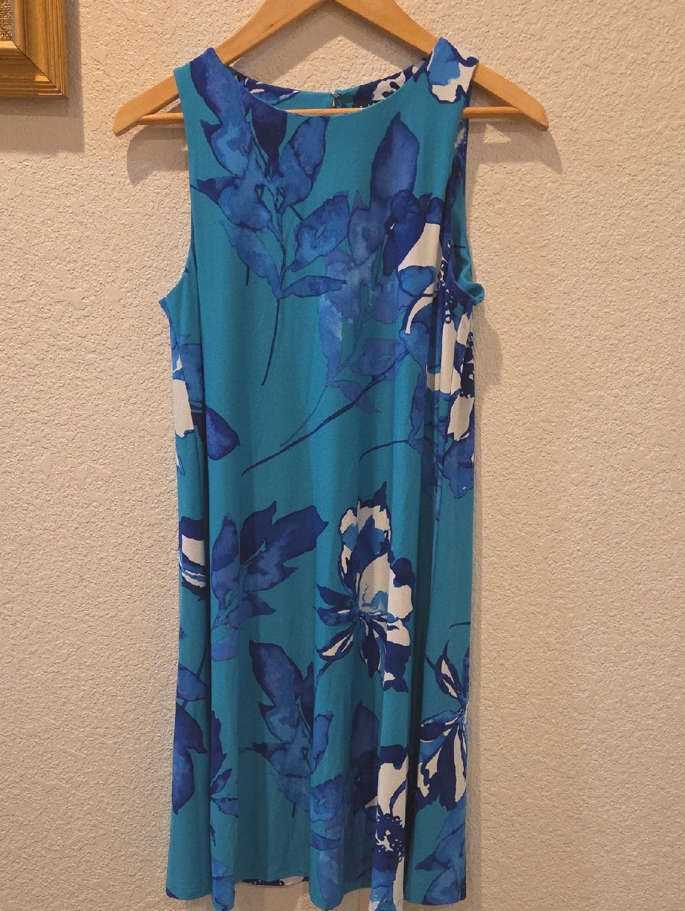 Lauren Ralph Lauren Teal Dress with Blue Floral Print